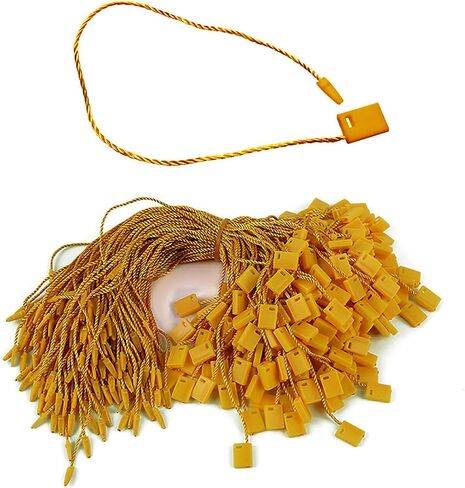 1000Pcs 7" Hang Tag Tags Nylon String Snap Lock Pin Loop Fastener Hook Tie Black (Yellow) in Saudi Arabia