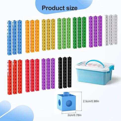 Math Linking Cubes with Box 301PCS, Preschool Math Manipulative, Kids Counting Blocks Play Set, Suitable for Learning Educational Supplies in Kindergarten. Great Gift for Boys & Girls (1) in Kuwait