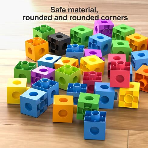 Math Linking Cubes with Box 301PCS, Preschool Math Manipulative, Kids Counting Blocks Play Set, Suitable for Learning Educational Supplies in Kindergarten. Great Gift for Boys & Girls (1) in Kuwait