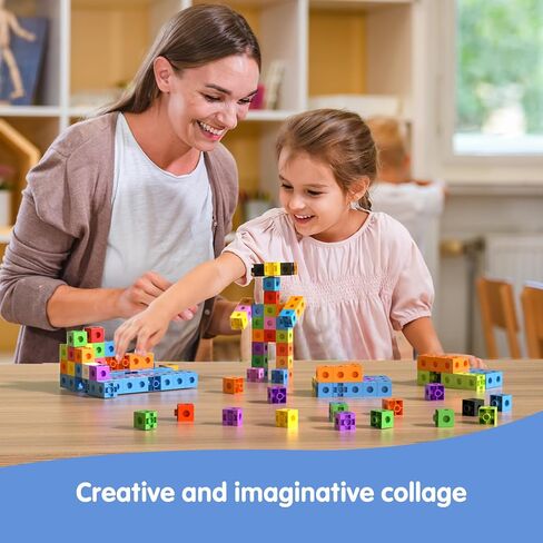 Math Linking Cubes with Box 301PCS, Preschool Math Manipulative, Kids Counting Blocks Play Set, Suitable for Learning Educational Supplies in Kindergarten. Great Gift for Boys & Girls (1) in Kuwait