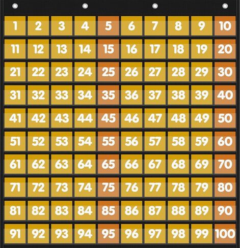 Black Hundreds Pocket Charts for Classroom with 120 Double-Sided Number Cards, Number 1-100 Pocket Chart for Kids Teacher and Classroom Must Have Supplies in Saudi Arabia