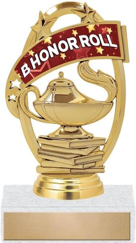 Crown Awards Honor Roll Trophies - 5" B Honor Roll Student Scholastic Trophy Prime in Saudi Arabia