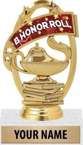 Crown Awards Honor Roll Trophies - 5" B Honor Roll Student Scholastic Trophy Prime in Saudi Arabia