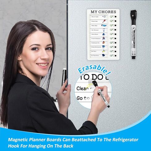 4 Pcs Chore Chart for Kids Multiple Kids Sliding Routine Chart Dry Erase Chore Board for Fridge Reusable Chore Checklist, RV Checklist, Planning Board, Daily Checklist, Home Routine Planning in Saudi Arabia