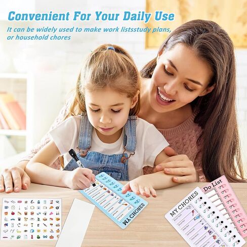 4 Pcs Chore Chart for Kids Multiple Kids Sliding Routine Chart Dry Erase Chore Board for Fridge Reusable Chore Checklist, RV Checklist, Planning Board, Daily Checklist, Home Routine Planning in Saudi Arabia