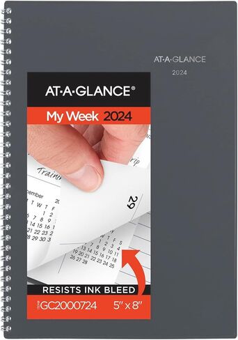 AT-A-GLANCE 2025 Appointment Book Planner, Weekly & Monthly, 8-1/2" x 11", Large, Quarter-Hourly, DayMinder, Gray (GC5200725) in Saudi Arabia