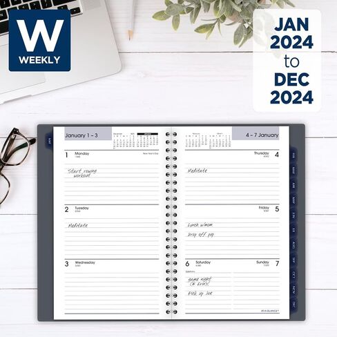 AT-A-GLANCE 2025 Appointment Book Planner, Weekly & Monthly, 8-1/2" x 11", Large, Quarter-Hourly, DayMinder, Gray (GC5200725) in Saudi Arabia