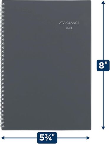 AT-A-GLANCE 2025 Appointment Book Planner, Weekly & Monthly, 8-1/2" x 11", Large, Quarter-Hourly, DayMinder, Gray (GC5200725) in Saudi Arabia