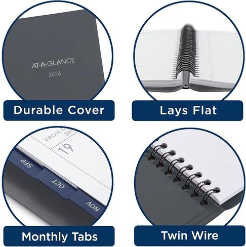 AT-A-GLANCE 2025 Appointment Book Planner, Weekly & Monthly, 8-1/2" x 11", Large, Quarter-Hourly, DayMinder, Gray (GC5200725) in Saudi Arabia
