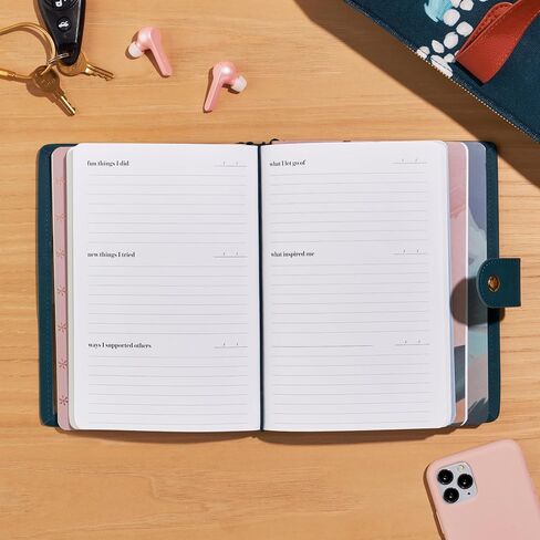 Erin Condren Clear Petite Planner Folio, Clear On The Go Folio with Peacock Vegan Leather Accents, Fits up to 4 Erin Condren Petite Planners and Journals in Saudi Arabia