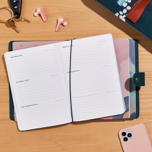 Erin Condren Clear Petite Planner Folio, Clear On The Go Folio with Peacock Vegan Leather Accents, Fits up to 4 Erin Condren Petite Planners and Journals in Saudi Arabia