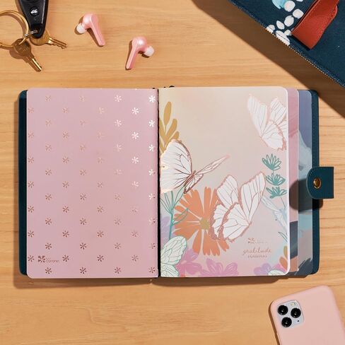 Erin Condren Clear Petite Planner Folio, Clear On The Go Folio with Peacock Vegan Leather Accents, Fits up to 4 Erin Condren Petite Planners and Journals in Saudi Arabia
