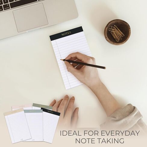 ZICOTO Aesthetic Note Pads Set Of 5 - Quality 5x8 inch Lined Legal Pads For Women Or Men - The Perfect Writing Notepads and Office Desk Supplies to Easily Organize Your To-Do Lists in Saudi Arabia