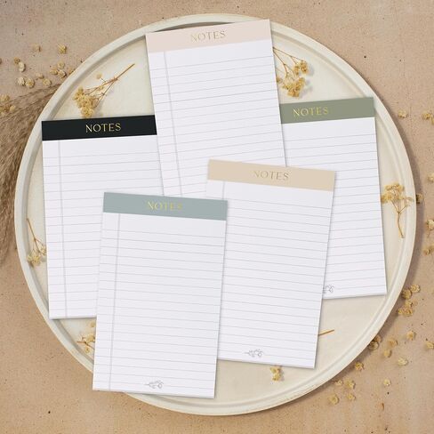 ZICOTO Aesthetic Note Pads Set Of 5 - Quality 5x8 inch Lined Legal Pads For Women Or Men - The Perfect Writing Notepads and Office Desk Supplies to Easily Organize Your To-Do Lists in Saudi Arabia
