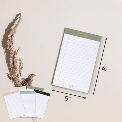 ZICOTO Aesthetic Note Pads Set Of 5 - Quality 5x8 inch Lined Legal Pads For Women Or Men - The Perfect Writing Notepads and Office Desk Supplies to Easily Organize Your To-Do Lists in Saudi Arabia