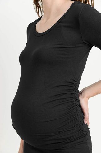 LaClef Women's Ruched Bodycon Basic Maternity Dress in Kuwait
