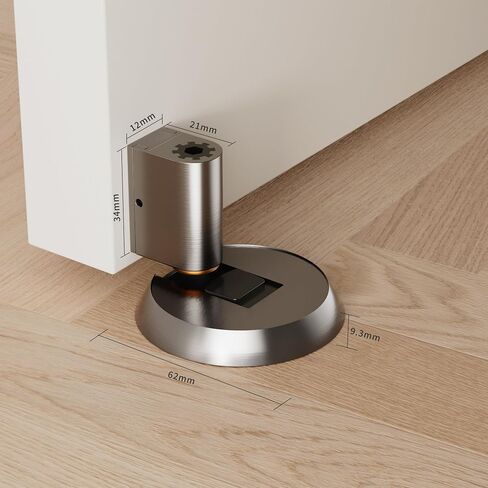 1 Pack Solid Brass Windproof Door Stopper, Mechanical PushLock Design No Drill Installation Heavy Duty & Wall Protector, Ideal for Offices Home Use Baby & Pet Friendly in Kuwait