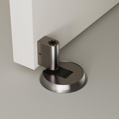 1 Pack Solid Brass Windproof Door Stopper, Mechanical PushLock Design No Drill Installation Heavy Duty & Wall Protector, Ideal for Offices Home Use Baby & Pet Friendly in Kuwait