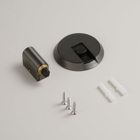 1 Pack Solid Brass Windproof Door Stopper, Mechanical PushLock Design No Drill Installation Heavy Duty & Wall Protector, Ideal for Offices Home Use Baby & Pet Friendly in Kuwait