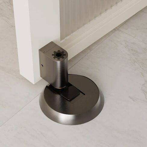 1 Pack Solid Brass Windproof Door Stopper, Mechanical PushLock Design No Drill Installation Heavy Duty & Wall Protector, Ideal for Offices Home Use Baby & Pet Friendly in Kuwait