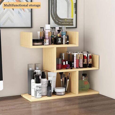 FOTN Office desktop flower stand, home decoration green plant succulent rack balcony, Simple Student Dormitory Bookshelf, Desk Multi-Layer Small Bookcase (oak, 3-tier) in Kuwait