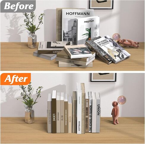 Acrylic Bookends 4 Pcs, Clear Book Ends for Shelves, Transparent Bookend Organizer, Book Holder Stand Decorative, Book Stoppers for Heavy Duty Books, CD, File, Video Games in Saudi Arabia