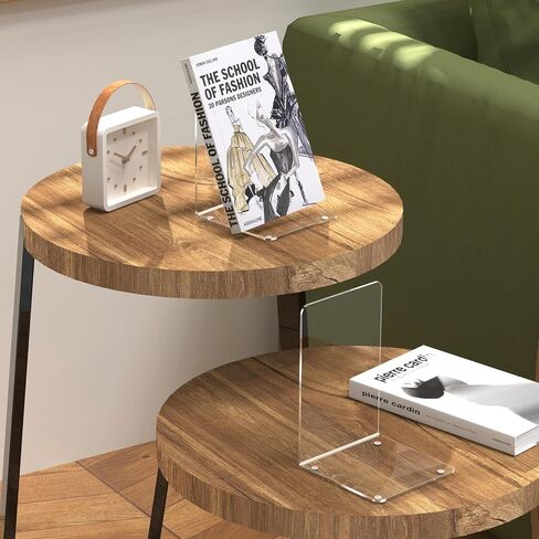 Acrylic Bookends 4 Pcs, Clear Book Ends for Shelves, Transparent Bookend Organizer, Book Holder Stand Decorative, Book Stoppers for Heavy Duty Books, CD, File, Video Games in Saudi Arabia