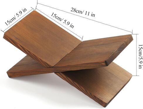 Wood Book Stand for Reading - Book Display Stand, Cook Book Stand, Textbook Stand, Recipe Book Holder Stand, Open Book Holder (Black) (Redwood) in Saudi Arabia