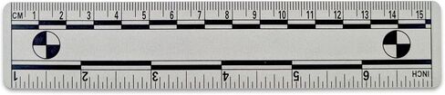 Crime Scene Vinyl Photo Scales - Pack of 10 Scales - 6-Inch - for Evidence Photos - Measurements in Inches and Millimeters (Black) in Saudi Arabia