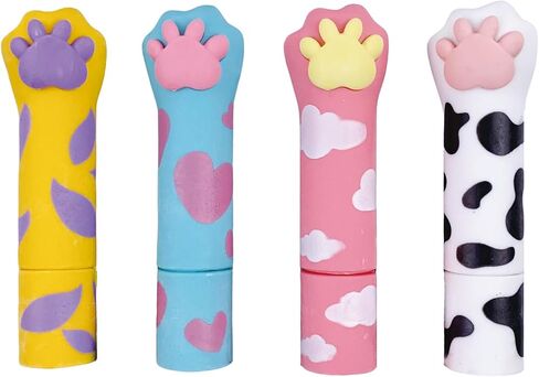 4 قطع ممحاة مخالب لطيفة ممحاة كرتونية ممحاة Kawaii ممحاة أحمر الشفاه تصميم محايات للمدرسة والأطفال والبنات والنساء (4 قطع مخلب) in Saudi Arabia