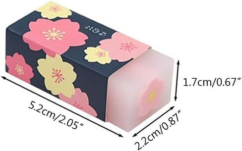 3 Pcs Pink Lovely Cherry Blossoms Rubber Erasers, Petal Sketch Painting Pencil Correction Tool, School Office Stationery Supply Standard Pencil Erasers,Erasers and Correction Products in Saudi Arabia