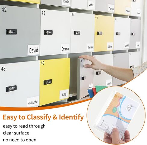 44 Pack Adhesive Pockets, Bin Labels for Storage Bins, Clear Label Holder, Index Card Holder 3x5 Inch, Plastic Storage Tote Labels for Organizing Bins Box Drawer in Kuwait