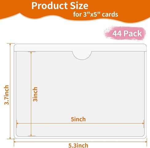 44 Pack Adhesive Pockets, Bin Labels for Storage Bins, Clear Label Holder, Index Card Holder 3x5 Inch, Plastic Storage Tote Labels for Organizing Bins Box Drawer in Kuwait