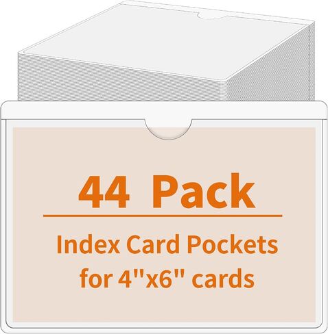 44 Pack Adhesive Pockets, Bin Labels for Storage Bins, Clear Label Holder, Index Card Holder 3x5 Inch, Plastic Storage Tote Labels for Organizing Bins Box Drawer in Kuwait