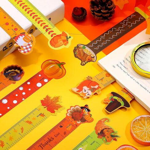60 Pcs Thanksgiving Bookmarks Cute Bookmark Rulers Fall Gifts Women Funny Bookmarks Thanksgiving Party Favors for Autumn Ideal Birthday Holiday Gift (Thankful Style) in Saudi Arabia