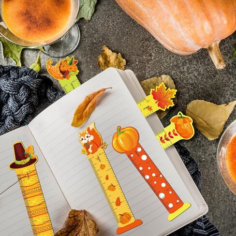 60 Pcs Thanksgiving Bookmarks Cute Bookmark Rulers Fall Gifts Women Funny Bookmarks Thanksgiving Party Favors for Autumn Ideal Birthday Holiday Gift (Thankful Style) in Saudi Arabia