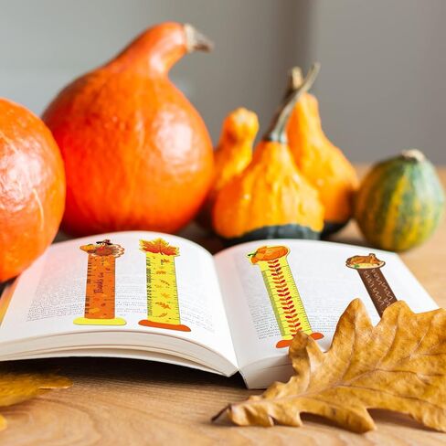 60 Pcs Thanksgiving Bookmarks Cute Bookmark Rulers Fall Gifts Women Funny Bookmarks Thanksgiving Party Favors for Autumn Ideal Birthday Holiday Gift (Thankful Style) in Saudi Arabia