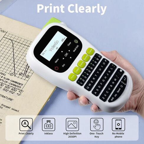 H1100 Label Maker, Label Maker Machine with-Tape 12mm Laminated, Portable Labeler with Backlit-LCD Multi-Templates, Handheld Wire Label Makers, Inkless Labeling Maker for School Office Organization in Saudi Arabia