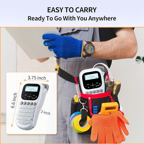 صانع الملصقات H1100، آلة صنع الملصقات مع شريط مصفح 12 مم، ملصق محمول مع قوالب متعددة LCD بإضاءة خلفية، صانع ملصقات سلكية محمولة، صانع ملصقات بدون حبر لتنظيم المكاتب المدرسية in Kuwait