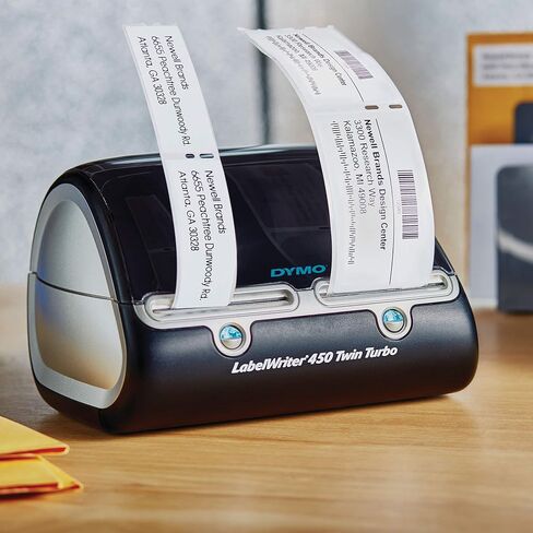 طابعة ملصقات DYMO | طابعة ملصقات حرارية مباشرة من Label Writer 450 Twin Turbo، طباعة سريعة، رائعة لوضع الملصقات والملفات والشحن والبريد والرموز الشريطية والمزيد، تنظيم المنزل والمكتب in Saudi Arabia