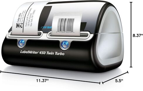 طابعة ملصقات DYMO | طابعة ملصقات حرارية مباشرة من Label Writer 450 Twin Turbo، طباعة سريعة، رائعة لوضع الملصقات والملفات والشحن والبريد والرموز الشريطية والمزيد، تنظيم المنزل والمكتب in Saudi Arabia