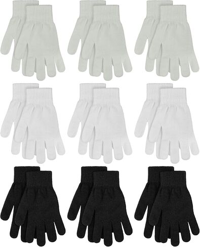 Cooraby 9 Pairs Winter Magic Gloves Adult Full Fingers Gloves Warm Stretchy Gloves for Men, Women or Teens in Saudi Arabia