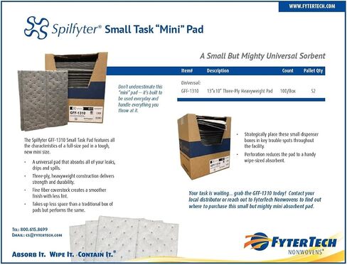 وسادات/حصائر ماصة للانسكاب من Aain® LT011، طول 50.8 سم × عرض 38.1 سم، أبيض in Saudi Arabia