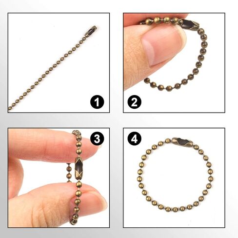 مشبك طويل من بروناجراند ذو قطر 2.4 ملم سلسلة خرز كروية سلسلة مفاتيح علامة حلقات مفاتيح in Saudi Arabia