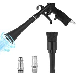 Car Cleaning Gun Detailing Interior Air Blow Gun Car Dryer Air Blower for Car Air Gun Car Dust Cleaner Blower Gun with Nozzle and Auto Detailing Dusting Brush -Works with Air Compressor