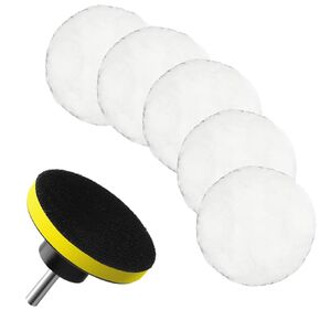 5PCS 3 Inch Buffing Pads for Drill with 2PCS M14 Screw Rod, Drill Buffer Polisher Attachment & Polishing Drill Polishing Pad, Car Buffer Wheels Attachment for Car/Waxing/Polishing Drill Attachments