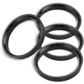 Pack-4 Car Tire Center Hub Ring, 73.1mm-60.1mm Plastic Durable Shaft Sleeve Ring Adapter Ring, Fill Gap to Eliminate Vibration Vehicle Tire Modification Accessory, Universal for Cars (Black)