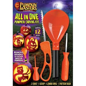 Pumpkin Masters Premium 3 in 1 Pumpkin Light – Versatile Pumpkin Lighting with White Strobe, Golden Glow, and Color Changing Effects, Batteries not Included