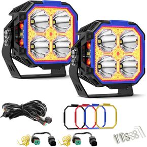 CO LIGHT 3 Inch LED Pods 10300LM LED Cubes with 210° Illumination Yellow/White DRL Offroad Spot Light LED Work Light Driving Light Cube Light Pods Fog Light for Offroad Truck 4x4 ATV Motorcycle