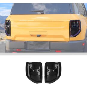 JWWY Taillight Taillamp Rear Light Lamp Cover Shell Trim for 2021-2024+ Ford Bronco Sport Exterior Accessories Blackened ABS 2PCS